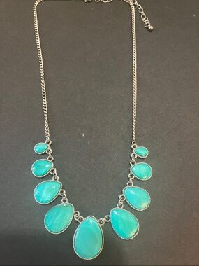 Turquoise Teardrop Statement Necklace - Women's Jewelry